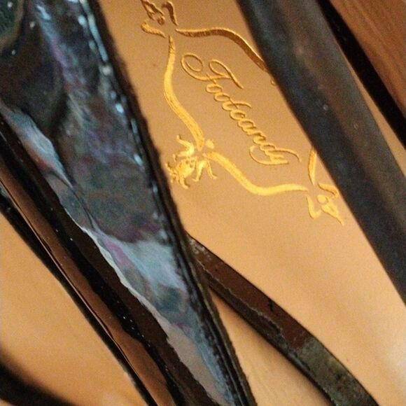 Footcandy Black Patent Peep Toe Heels - Picture 6 of 12